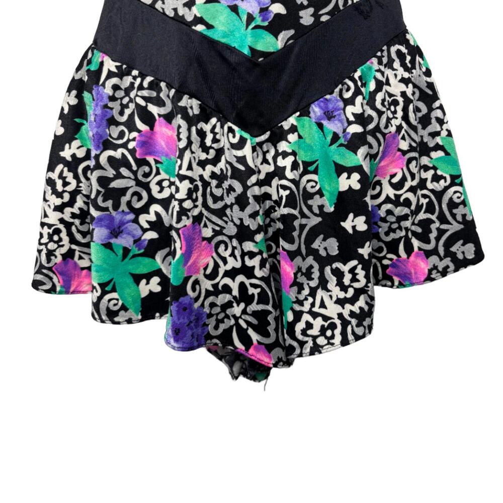 Vtg 80s Maxine of Hollywood Women's Sz 10 Floral Open Back Romper Swimsuit(1978) - Picture 4 of 8